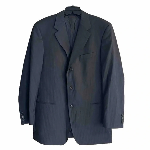 HUGO BOSS Suit 42R W36 Charcoal Gray Pinstripe EINSTEIN SIGMA Excellent Cond ￼